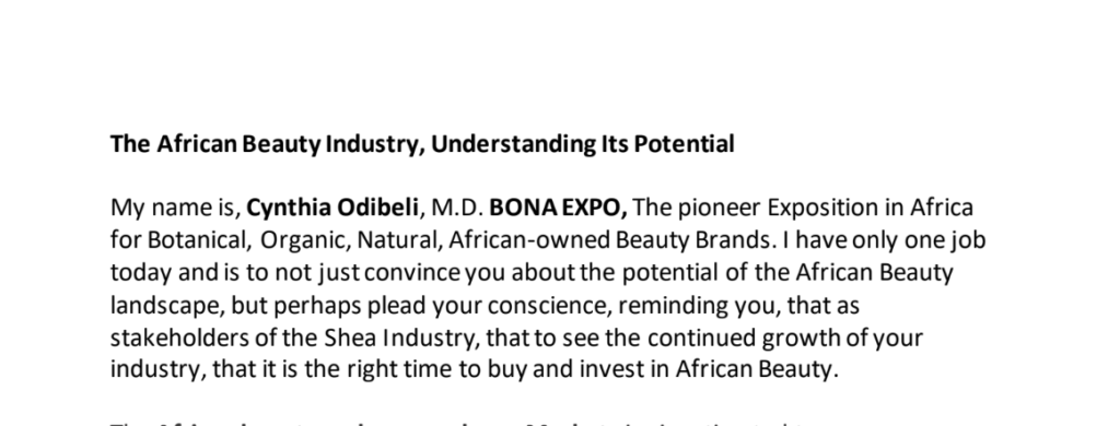 The African Beauty Industry, Understanding Its Potential - Shea Market
